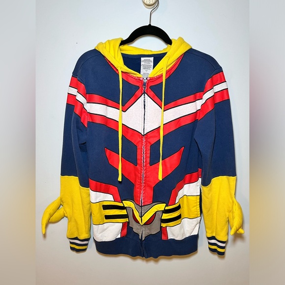 MY HERO ACADEMIA FUNIMATION ALL MIGHT COSPLAY FULL ZIP HOODIE. SIZE SMALL - Picture 2 of 14